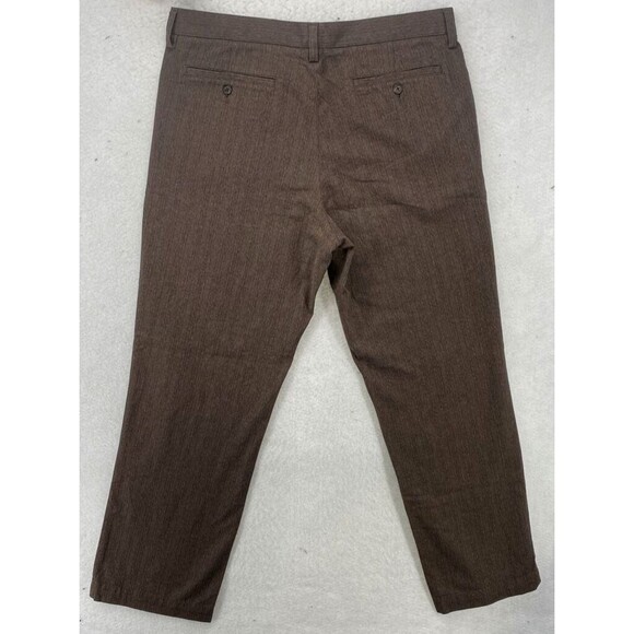 Banana Republic Pants Mens 36x32 Brown Hound's-tooth t Dawson Cotton Stripes - Picture 2 of 12
